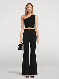 Grain de Poudre Wool Flare Trousers