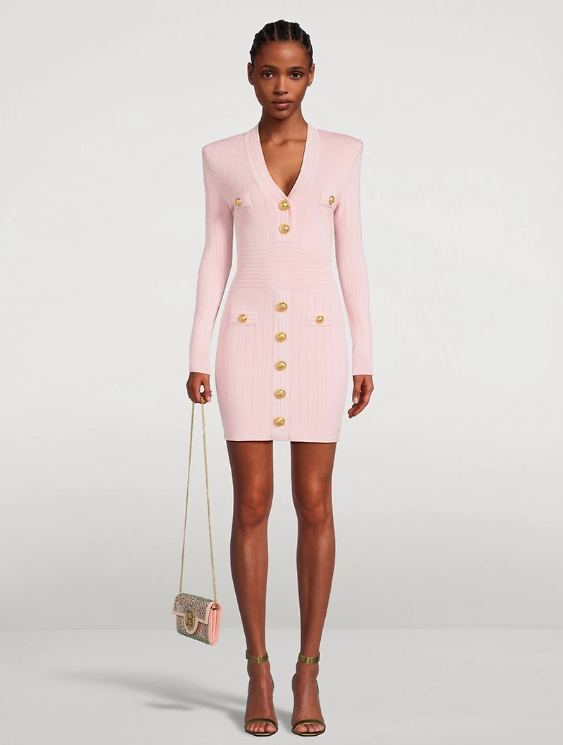 Long-Sleeve Knit Mini Dress