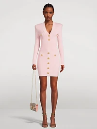 Long-Sleeve Knit Mini Dress