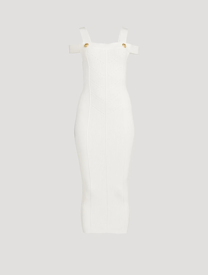 Off-The-Shoulder Knit Midi Dress