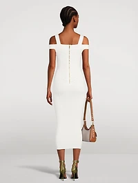 Off-The-Shoulder Knit Midi Dress