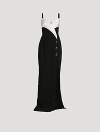 Wrap-Front Crêpe Gown