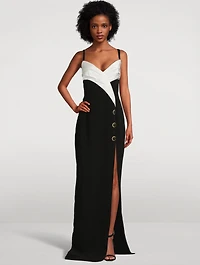Wrap-Front Crêpe Gown