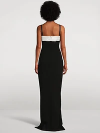 Wrap-Front Crêpe Gown