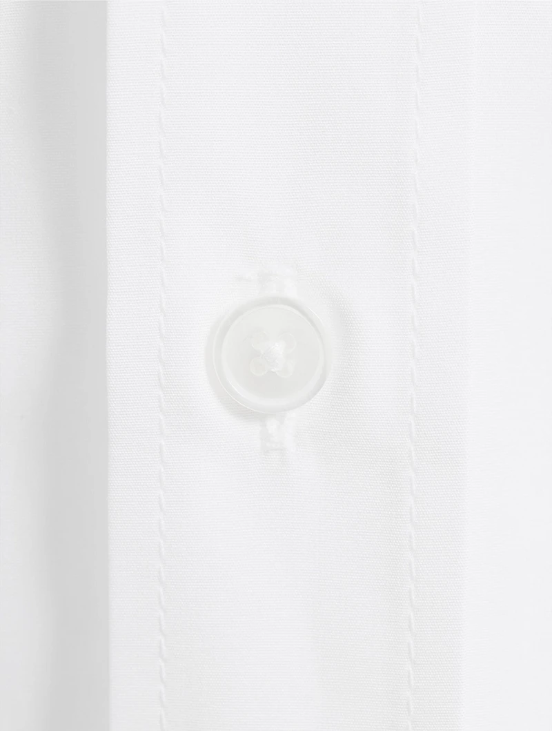 Cotton Poplin Scarf Collar Shirt