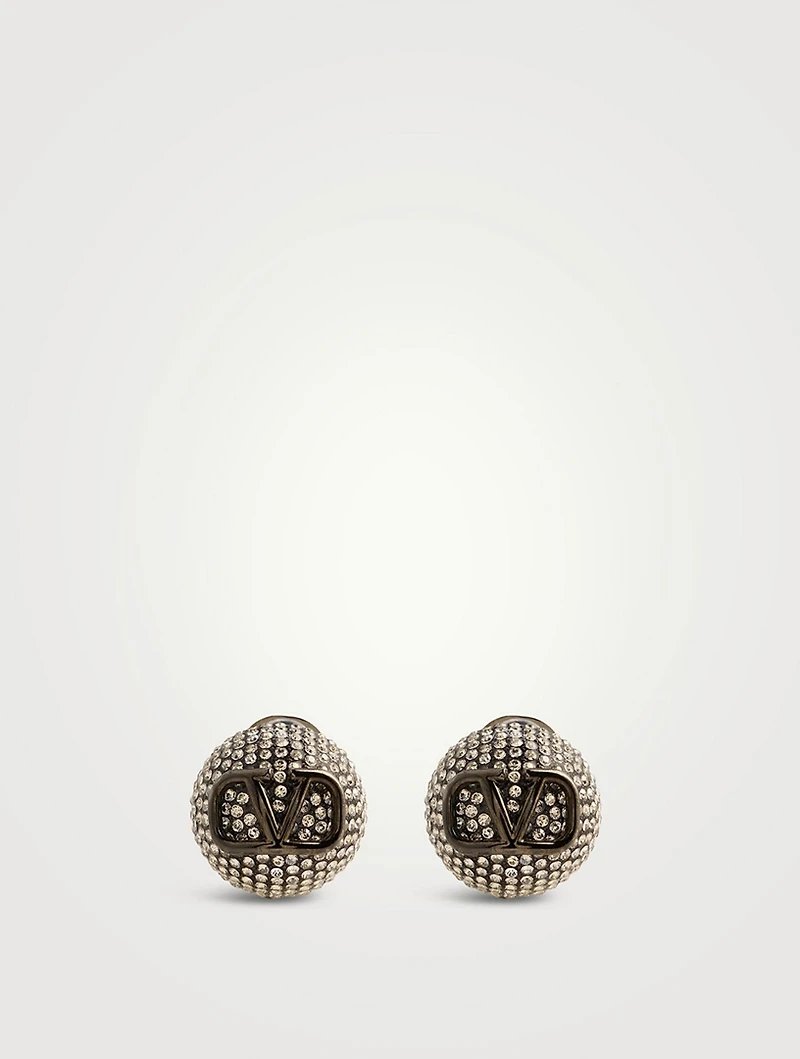 Crystal VLogo Stud Earrings