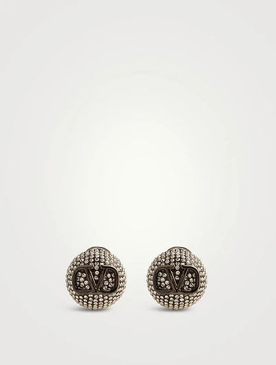 Crystal VLogo Stud Earrings