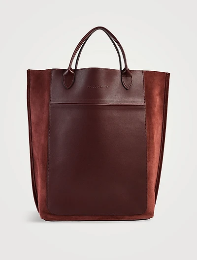Medium Cabas Leather And Suede Tote Bag