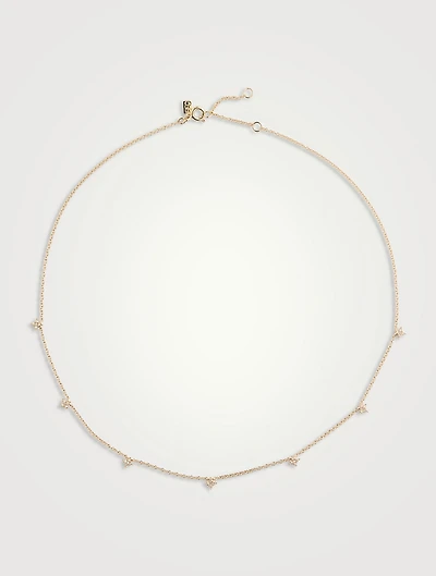 14K Gold Seven Diamond Sparkle Necklace