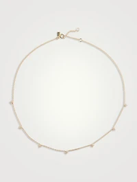 14K Gold Seven Diamond Sparkle Necklace