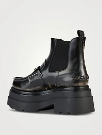 Carter Leather Platform Loafer Boots