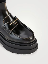 Carter Leather Platform Loafer Boots