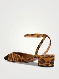 French Flirt Cap-Toe Pumps Leopard Print