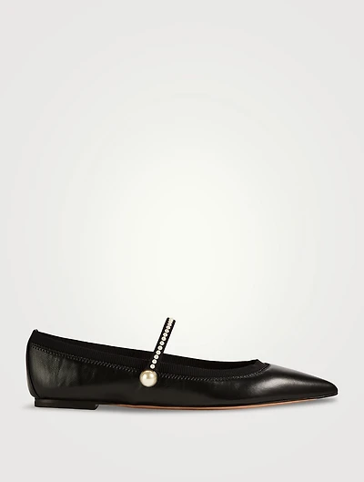 Romy Leather Mary Jane Ballet Flats
