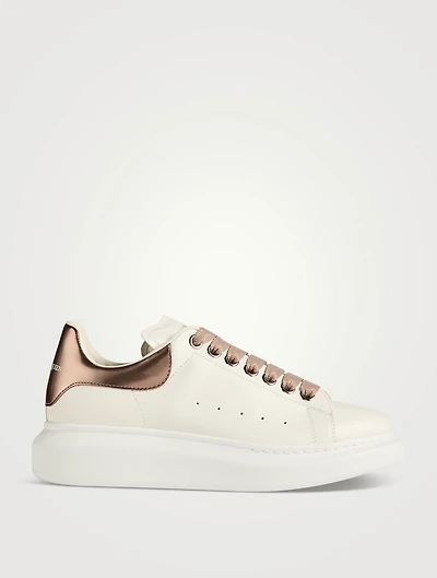 Oversized Metallic Leather Sneakers