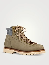 Nubuck Leather Lace-Up Boots