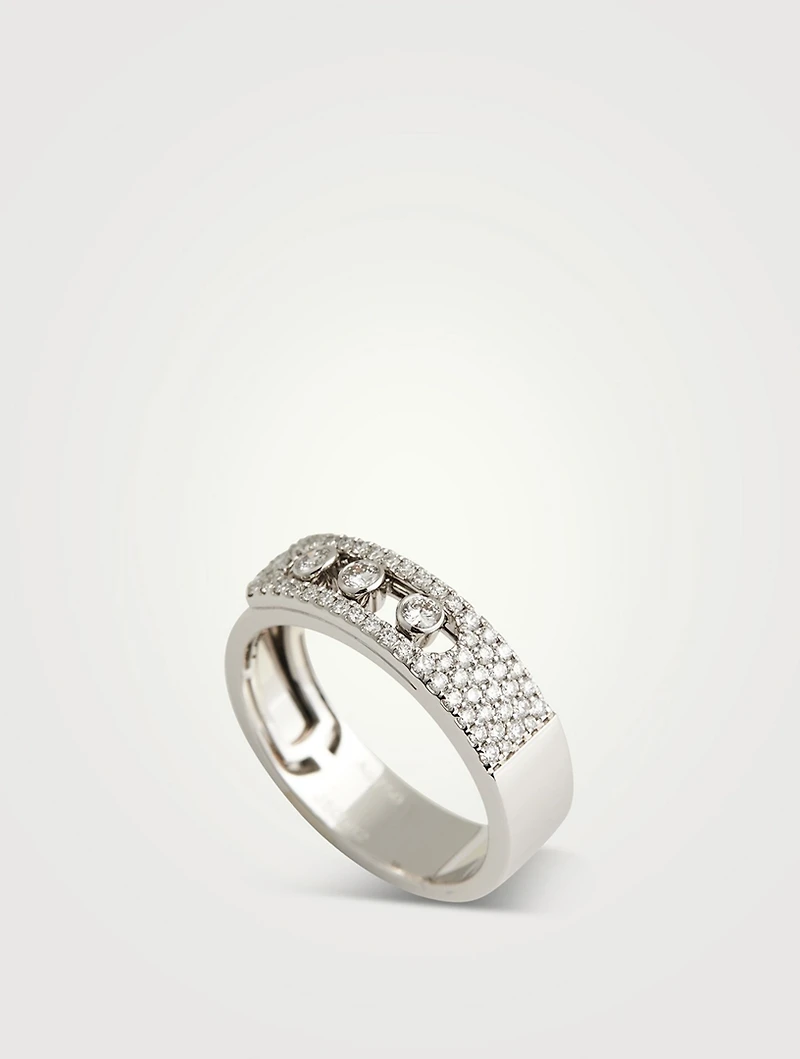 Move Noa Pavé 18K White Gold Ring With Diamonds