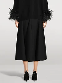 Crêpe Couture Midi Skirt