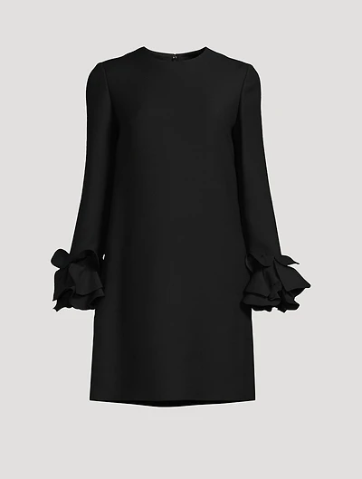 Ruffle-Trimmed Crêpe Couture Mini Dress