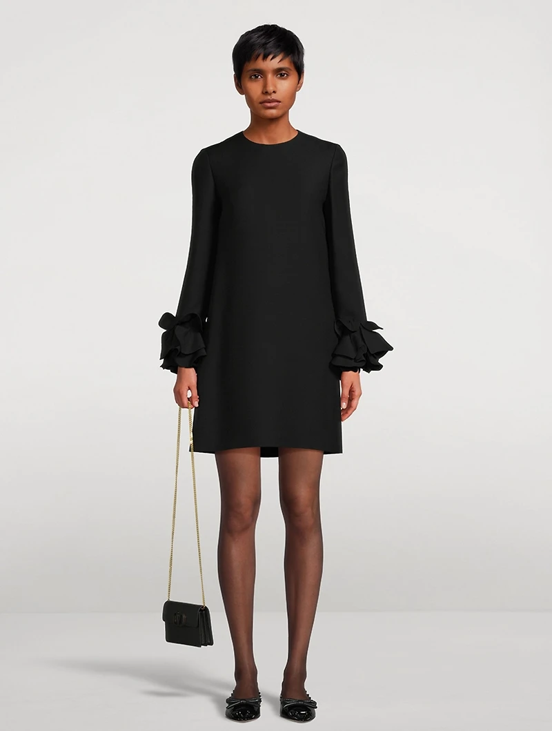 Ruffle-Trimmed Crêpe Couture Mini Dress