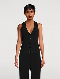 Button-Front Tank Top