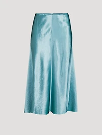Raw-Edge Paneled Midi Slip Skirt