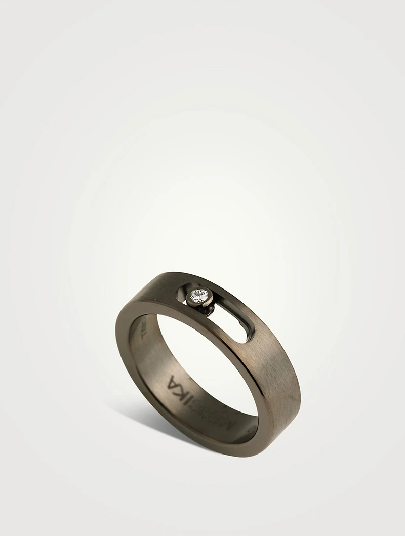 Move Titanium Graphite Diamond Ring