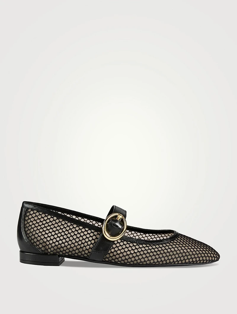 Arabella Mesh Mary Jane Ballet Flats