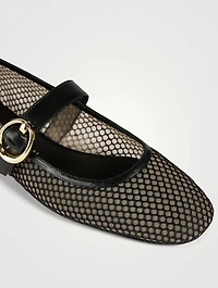 Arabella Mesh Mary Jane Ballet Flats