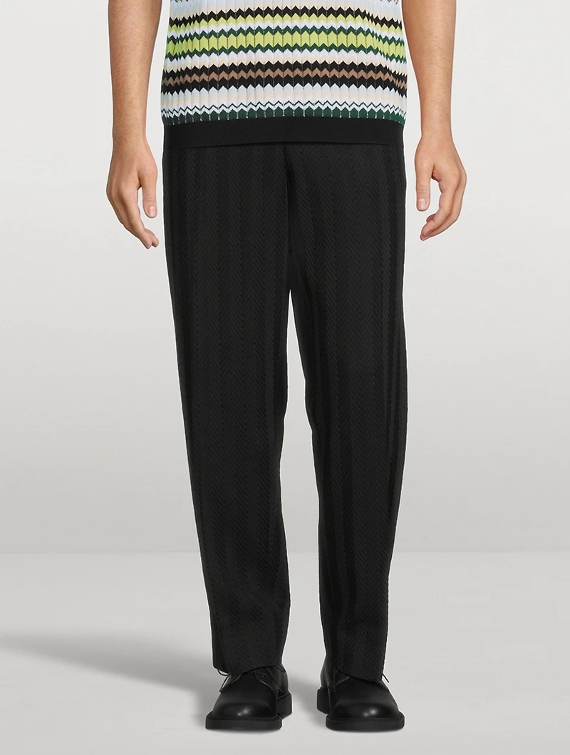 Zig Zag Tapered Trousers