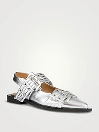 Metallic Slingback Ballet Flats