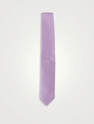 Silk Tie In Micro Geometric Print