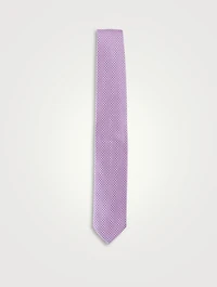 Silk Tie In Micro Geometric Print