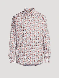 Slim-Fit Fine Twill Shirt Floral Print