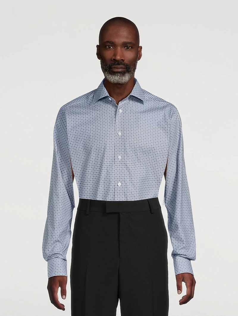 Slim-Fit Fine Twill Shirt Medallion Print