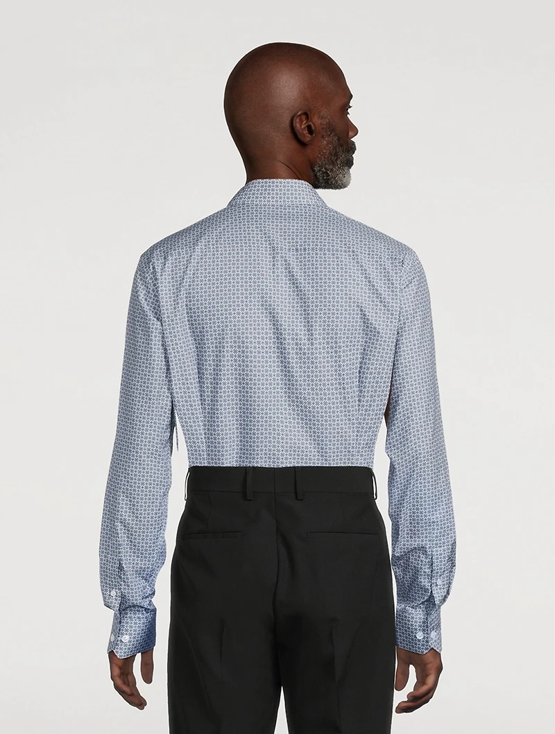 Slim-Fit Fine Twill Shirt Medallion Print
