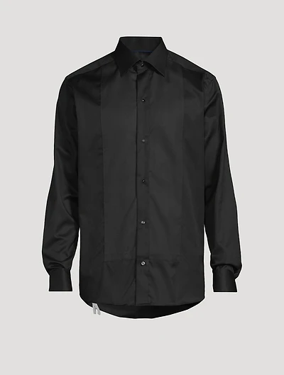 Slim-Fit Striped Bib Formal Shirt