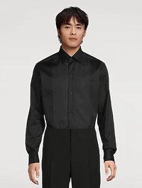 Slim-Fit Striped Bib Formal Shirt