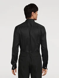 Slim-Fit Striped Bib Formal Shirt