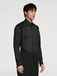 Slim-Fit Striped Bib Formal Shirt