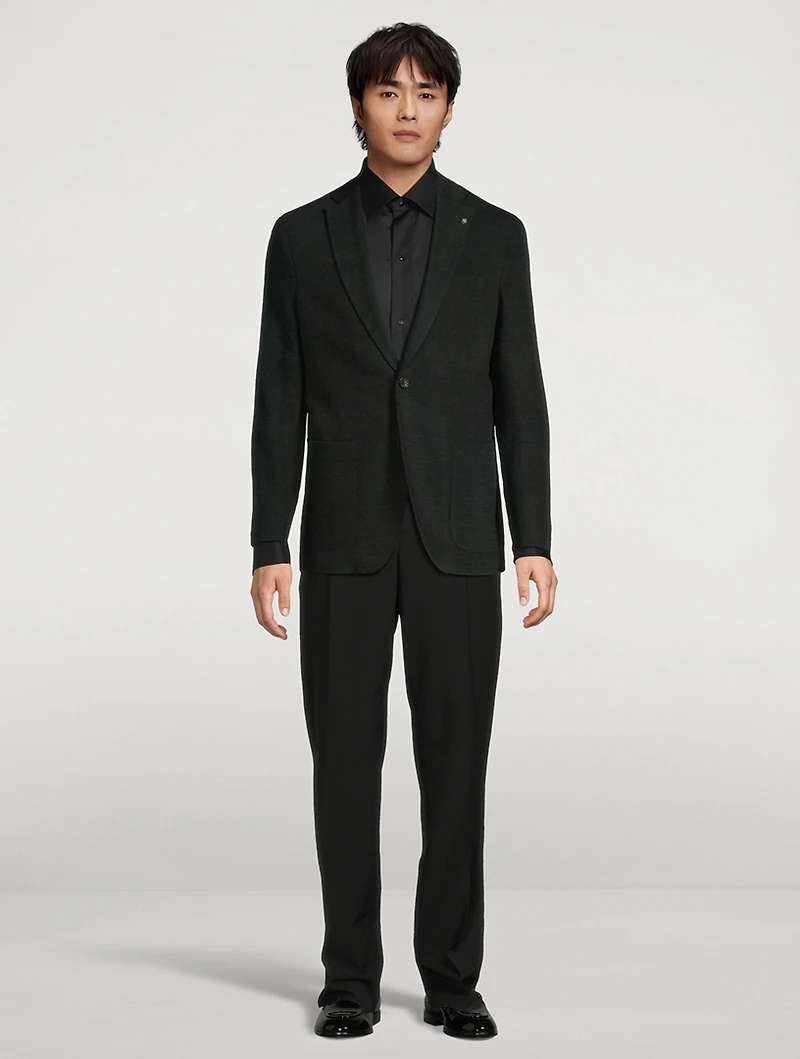 Slim-Fit Striped Bib Formal Shirt