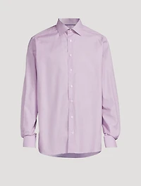 Contemporary-Fit Fine Check Twill Shirt