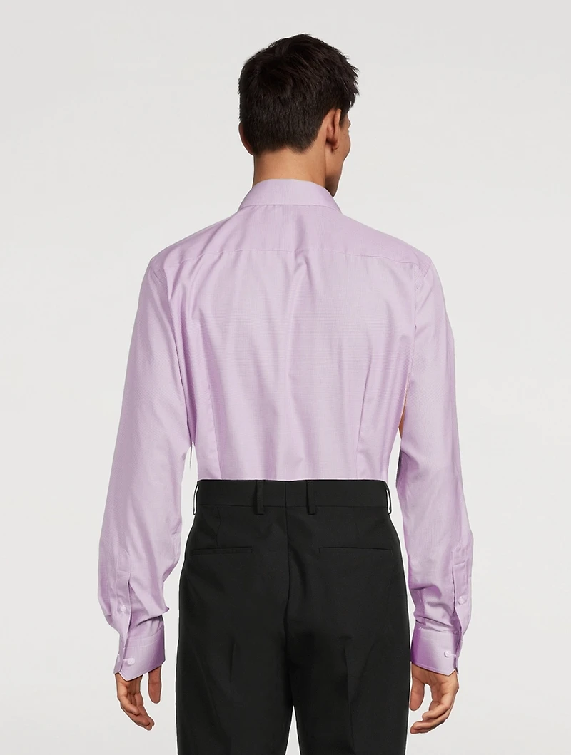 Contemporary-Fit Fine Check Twill Shirt