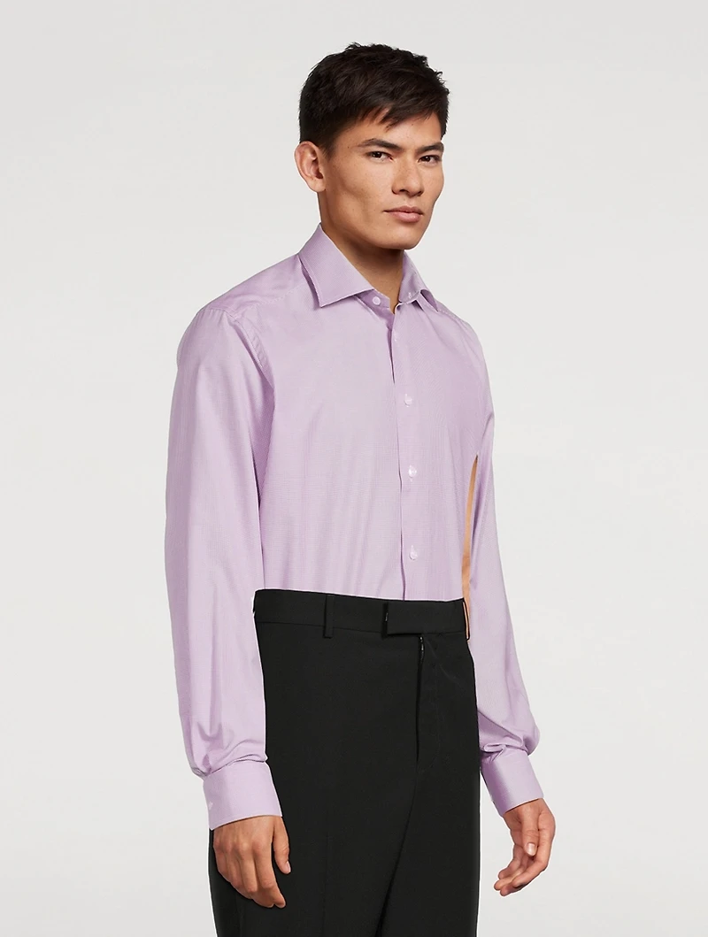 Contemporary-Fit Fine Check Twill Shirt