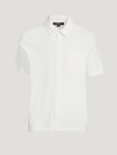 Sueded Cotton Jersey Short-Sleeve Shirt