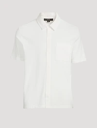 Sueded Cotton Jersey Short-Sleeve Shirt