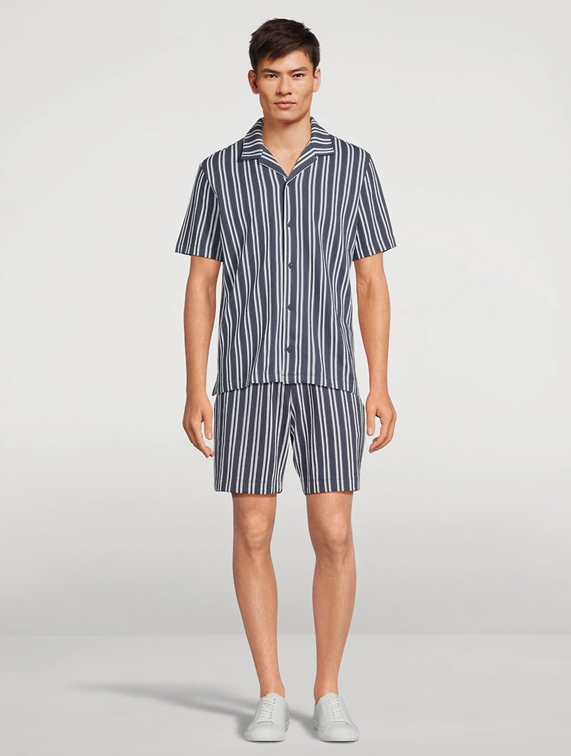 Jacquard Stripe Short-Sleeve Shirt
