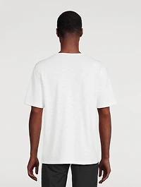 Slub Cotton Split-Neck T-Shirt