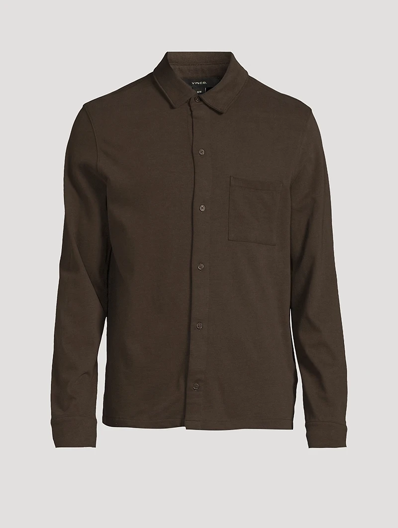 Suede Jersey Long-Sleeve Shirt