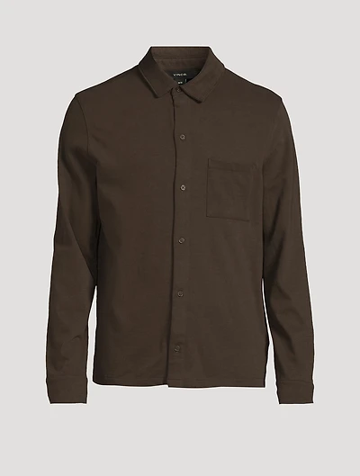 Suede Jersey Long-Sleeve Shirt